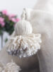 Coussin pompon beige coussin berbere