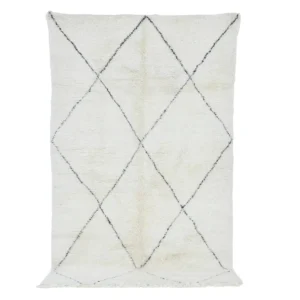 tapis beni ouarain blanc noir sur mesure 5