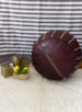 Pouf marocain en cuir marron miel