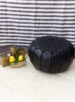 Pouf marocain en cuir Noir