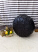 Pouf marocain en cuir Noir