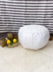 Pouf marocain en cuir Blanc